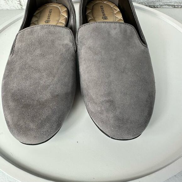 Birdies The Starling Loafers Leather Suede Slip On Neutral Minimal Gray Grey 6 - Picture 8 of 14